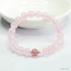 Pulseira de Cristal Rosa Natural Guan Yu Cristal Morango Pedra Hibisco Pulseira Joias Atacado e Dropshipping S4071902