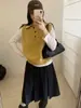 Chaleco de Punto sin Mangas con Cuello Polo Estilo Coreano para Mujer, Diseño de Principios de Primavera 2026, Top Chaleco Jersey de Capa Nicho, Moderno