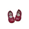 Zapatos Individuales Suaves de Dos Colores con Lazo para Niñas, Plateados y Borgoña Brillantes de Una Correa Antideslizantes de Cuero Estilo Princesa para Bebés Niñas