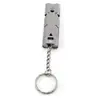 Silbato de Supervivencia de Doble Tubo de Acero Inoxidable, Alto Decibelio Llavero de Emergencia para Exteriores Herramienta EDC
