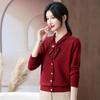 Outono da mamãe usar estilo ocidental manga comprida suéter falso de duas peças suéter de meia-idade e idosas mulheres falsa cardigan estilo ocidental top inferior