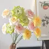 Venda Direta da Fábrica de Flores Artificiais para Casamento, Arranjos Florais Especiais para Casamento, Flores Artificiais Decorativas, Flores Artificiais Rosa Diamante de 3 Cabeças
