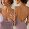 Collar de cadena para el cuerpo con borlas de perlas de imitación geométricas, cadena trasera sexy de playa, joyería transfronteriza europea y americana