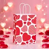 Artículos Populares Transfronterizos: Bolsas de Regalo Temáticas de Amor para San Valentín, Recuerdos de Boda, Bolsas de Tote de Papel Kraft, Empaque de Regalo para el Día de la Madre