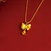 Collar de Oro de Arena Vietnamita con Lazo, Duradero, Pulsera Versátil de Lujo Ligero para Mujer, Joyería de Oro de Imitación, Pulsera Grande de Flor