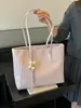 Bolso Tote Tejido Grande de Capacidad Estilo Coreano de Moda Transfronterizo para Mujer, Bolso de Hombro Versátil Casual para Viajar Color Sólido