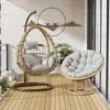 Silla Cesta Colgante Columpio de Interior Silla Colgante de Balcón Hamaca de Ocio Columpio Doble Cesta Colgante de Patio Silla de Ratán