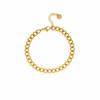 Pulsera Cubana de Acero de Titanio para Mujer, Cuero de Grano Completo, Acero Inoxidable, No se Desvanece, Textura Europea y Americana, Combinación Multicolor