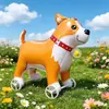 Nuevo Globo Animal Caminante Dibujo Animado Corgi Globo de Papel de Aluminio Engrosado Decoración de Fiesta de Cumpleaños Infantil Globo Rodante