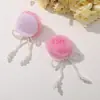 Super fada coreana gaze de seda brilhante rosa pérola borla diy acessórios de cabelo feitos à mão grampo de cabelo feminino acessórios de vestuário atacado
