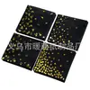 En Stock Transfronterizo Servilletas Negras con Sello Dorado Toallas de Papel Desechables para Fiestas de Cumpleaños, Hoteles y Restaurantes 25*25cm