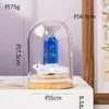 Columna de Cristal Natural Transfronteriza Flor Eterna Adorno de Tapa de Vidrio Prisma Hexagonal de Cristal Hecho a Mano DIY Flor Seca Regalo Creativo