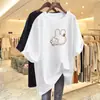 2025 Export Export Comprimento Médio Estilo Coreano Solta Tamanho Grande Casual Redutora de Idade Manga Curta Camiseta Moda Feminina Versátil Roupa de Verão