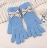 Guantes de Punto con Lazo Estilo Ins para Mujer en Invierno Protección Exterior contra el Frío y Calidez en la Muñeca con Dedos al Descubierto y Pantalla Táctil Lindos y Dulces