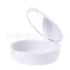 Caja Soporte Dental con Espejo Caja Dental Caja Dental Redonda con Ventilación Caja de Dentadura Postiza de Plástico Caja Dental de Dientes Temporales