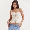 Exportación Personalizada Nuevo Producto para Mujer Atuendo Sexy Camisola Sexy con Volantes de Alta Elasticidad Top Corto para Mujer