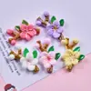 Galho de Flor de Pessegueiro Colorido Brilhante Resina DIY Cola de Creme Capa de Celular Grampo de Cabelo Chaveiro Acessórios de Joia Venda por Atacado
