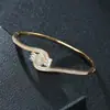 Japonés y Coreano Nueva Llegada Pulsera Anillo con Lazo de Circonita AAA Juego de Joyería Chapada en Oro Real Joyería de Boda