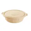 Tigela Redonda Personalizada de Amido de Milho, Marmita Espessa para Levar, Recipiente Redondo Biodegradável, Marmita Descartável de Amido de Milho