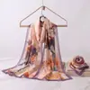 Bufanda de Seda Suave Nueva con Doble Estampado 70*180 Tamaño Grande Bufanda Larga para Mujer, Amigable con la Piel, Transpirable, Tacto de Lujo, Bufanda Chal
