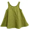 Vestido Casual sin Mangas Estilo Coreano para Niñas, Vestido de Verano Fresco Verde A-Line para Niños, Vestido Versátil para Bebé