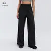 Pantalones casuales deportivos de pierna ancha de tiro alto con cordón, alternativos de alta gama para primavera-verano, sueltos y transpirables, de pierna recta, para mujer