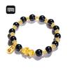 Pulsera Lucky Lucky Lucky para mujer, de lujo ligero, nicho, estilo nacional, imitación de cristal rosa, obsidiana, pulsera para pareja