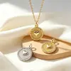 Cobre bañado en oro de 18 quilates, fuerte retención del color, colgante redondo simple en forma de corazón, materiales para accesorios de joyería hechos a mano DIY para pendientes y collares