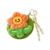 Bolsa de Moedas Flor Girassol Criativa Bolsa para Armazenamento de Moedas e Cabos de Dados Bolsa Portátil para Fones de Ouvido Presente para o Dia das Crianças