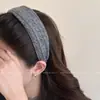 Faixa de Cabelo Larga de Lã Tricotada de Alta Qualidade para Mulheres 2025 Nova Faixa de Cabelo de Coroa Alta Acessórios de Cabelo para Uso Diário de Outono e Inverno