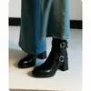 Botines de tacón alto para mujer Chuyuji 2026 Nuevos Botines Martin de suela gruesa con forro polar Otoño/Invierno, Estilo francés súper elegante, Tacón grueso, Corte ajustado