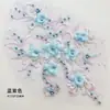 Encaje Bordado con Malla Bordado con Cuentas Flor Estereoscópica Encaje Bordado Vestido de Novia Ropa para Niños Ropa de Escenario Accesorios JX607