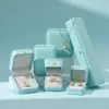 Caja de Joyería Redondeada con Perlas para Ceñir la Cintura en Stock, Caja con Colgante de Anillo de Corona, Caja de Empaque para Joyería de Pulsera de Cuero de PU
