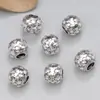 Plata de ley S925 cuentas de Loto con cuentas florales brillantes vintage material para abalorios hechos a mano DIY cuentas espaciadoras de agujero grande accesorios