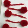 Fabricante con pompón de cola de cachemira rojo pompón hecho a mano diy bola de hilo de 4 cm materiales de accesorios decorativos
