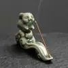 Queimador de incenso de cerâmica celadon transfronteiriço, incensário de sândalo, coelho de jade criativo, nuvem auspiciosa, ruyi, assento para incenso, incenso deitado, interno, casa