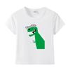 Camiseta de manga corta de algodón con estampado de dinosaurios para niños, jersey de cuello redondo, camiseta de media manga para bebés y niños, venta al por mayor