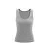 Regata Ribana de Gola U Alta Elasticidade Jie Zhan Feminina 26 Primavera/Verão Cor Sólida Alta Elasticidade Slim Fit Básica Casual Camiseta Base.