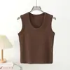 Camiseta de Tirantes de Canalé de Algodón de Alta Calidad para Mujer, Camisola Elástica de Manga Corta Ajustada de Color Sólido, Top Versátil Adelgazante para Llevar Debajo