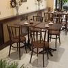 Juego de Mesa y Sillas de Madera Maciza Estilo Western Americano, Mesa y Sillas de Comedor de Cafetería Vintage, Mesa y Sillas para Restaurante de Postres y Té con Leche