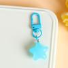 Chaveiro com pingente de estrela de cinco pontas em gelatina, coração para meninas, estrela gorda fofa, bolsa escolar para estudantes, presentes pendurados