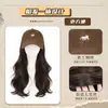 Nuevo combo de sombrero y peluca para mujer, gorra de béisbol de zorro con cabello largo y rizado de aspecto natural, cobertura completa de la cabeza