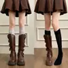 Calcetines Blancos de Encaje para Botas de Mujer, Conjuntos de Calcetines para Capas de Primavera y Otoño, Conjuntos de Calcetines Largos para Botas, Mangas para Pantorrilla para Usar con Botas de Montar