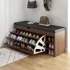 Sapateira com banco integrado para trocar de sapatos para uso doméstico, banco pequeno para a entrada, multifuncional com almofada macia para sentar e calçar sapatos, atacado
