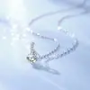 Collar de Moissanita Única de 5 mm de Estilo Nuevo Europeo y Americano para Mujer Colgante de Diamante Versátil de Lujo Ligero Gama Alta Joyería de Plata 925 Venta al por Mayor