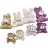 Muñeco de conejo con pajarita, colgante de peluche, muñeco de oso de dibujos animados, colgante para bolso, regalo, juguete para niños