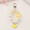 Nuevo Colgante Llavero de Coche Corazón de Perla, Accesorios de Cuentas Frescos y Coloridos, Funda para Auriculares, Decoración de Funda para Teléfono