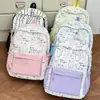 Mochila estampada de cachorrinho listrado de desenho animado para meninas, fresca e de grande capacidade, bolsa de ombro versátil para o dia a dia, escola para alunos do ensino fundamental II e médio