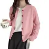 Cardigan de Punto Estilo Coreano Otoño e Invierno 2026 Dulce Juvenil con Botones de Corazón para Mujer, Suéter Abrigo Versátil de Cuello Redondo Nuevo