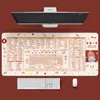 Atalhos de Teclado para Escritório, Tapetes de Mesa, Mouse Pads, Pads Antiderrapantes para Teclado Grande, Notebook para Computador, Meninas Fofas de Desenho Animado
